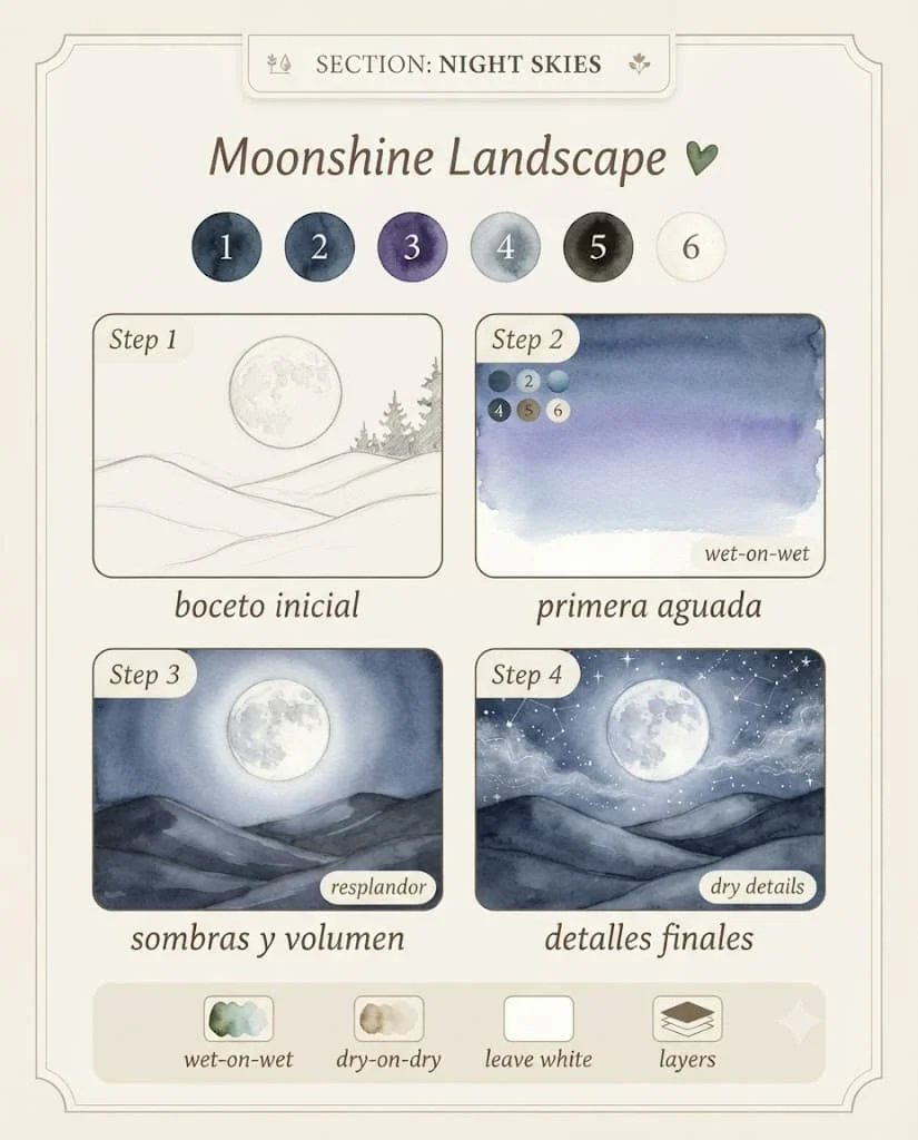 Proyecto guiado: Paisaje con luna